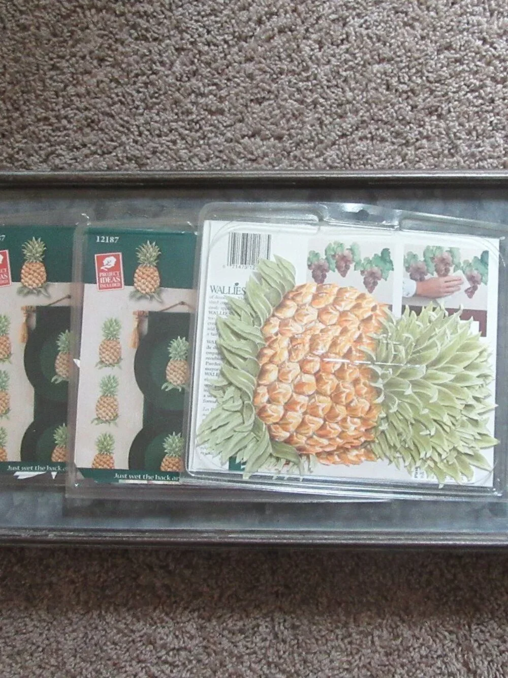 3 new packages Vintage Pineapple Wallies Wallpaper cutouts (75 total)